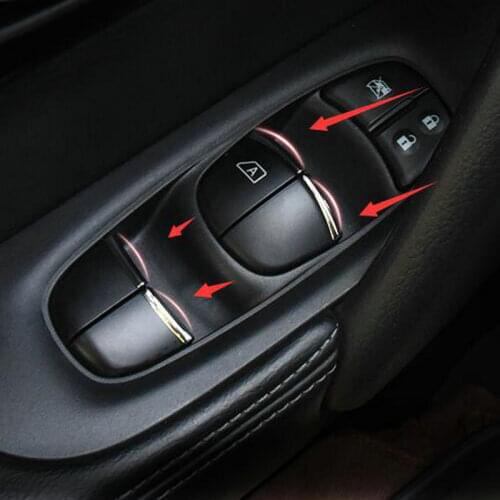 SBTMY car styling ABS 7PCS/SET Car window lift buttons decorate sequins For Nissan Qashqai J11 2016-2018 car accessories