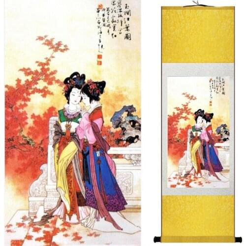 Pretty girl painting Chinese Art Painting Home Office Decoration Chinese painting art figure painting 2019072617