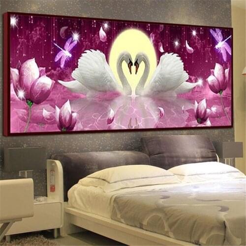 Swan love 5d diamond embroidery full square round diy diamond painting cross stitch kits rhinestone mosaic wall stickersZP-3774