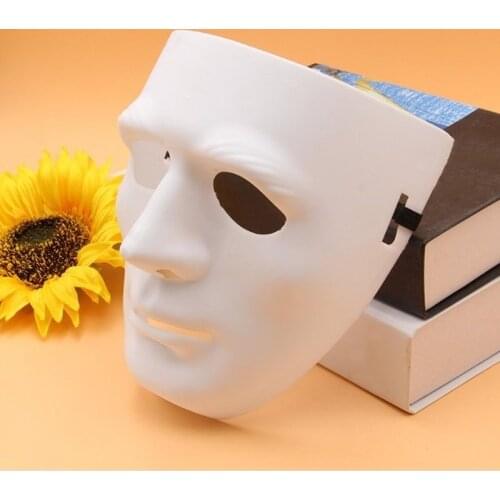 1pcs Cosplay Halloween Festival PVC White Mask Party Toys Unique Full Face Dance Costume Mask for Men Women for Gift Hot New