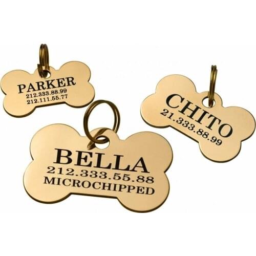 Metal Aluminum Bone Shaped Pet ID Dog Tag