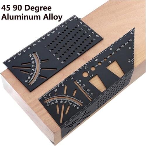 Multifunctional Angle Ruler 45 90 Degree Aluminum Alloy Accurate Woodworking Square Angle Ruler Marking Gauge Carpenter Tool