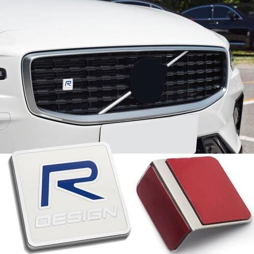 R DESIGN Logo Sticker For VOLVO XC40 XC60 XC70 XC80 XC90 V40 V50 V60 V70 V90 Front Grill Trunk Metal 3D Emblem Accessories