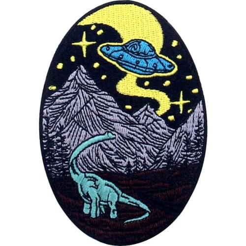 Embird patches Embroidered fabric patches for clothes Dinosaur And Alien ceo-friendly handmade 3D patch backpack patch