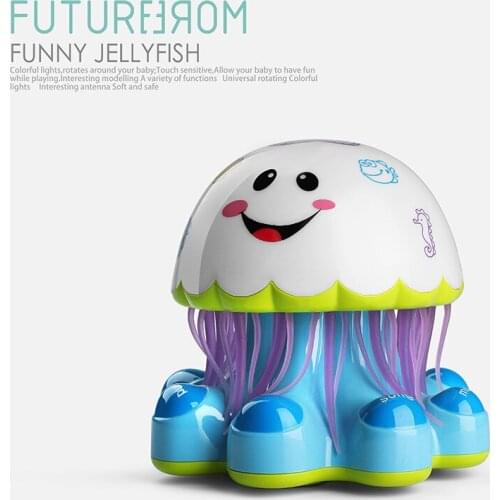 NEW Music Jellyfish Light Music Touch Induction Rotating Luminous Toy Childrens Intelligent Early Education Story Machine