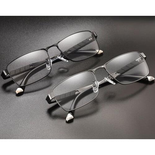 Veshion Mens Glasses Titanium Eyeglasses Frame Square Spectacle Frame Full Rim Clear Optical Lens Prescription Points Myopia