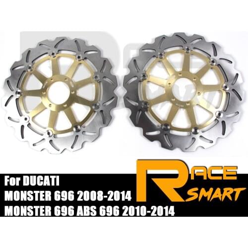 For DUCATI MONSTER 696 2008 - 2014 Motorcycle 1 Pair CNC Front Brake Disks Discs Rotors MONSTER 696 2010 - 2014 2011 2012 2013