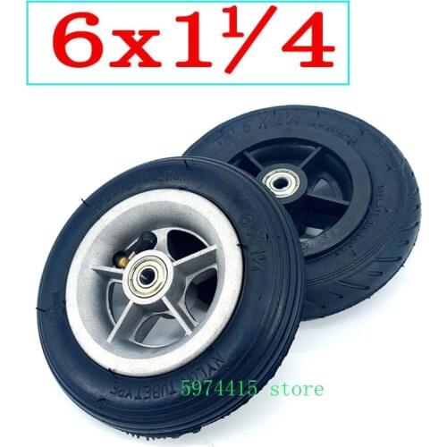 6x1 1/4 Wheels 150mm 6 Inch Pneumatic Tire Inner Tube With 4 Inch Aluminum Rims For Gas Electric Scooters E-bike A-folding Bike