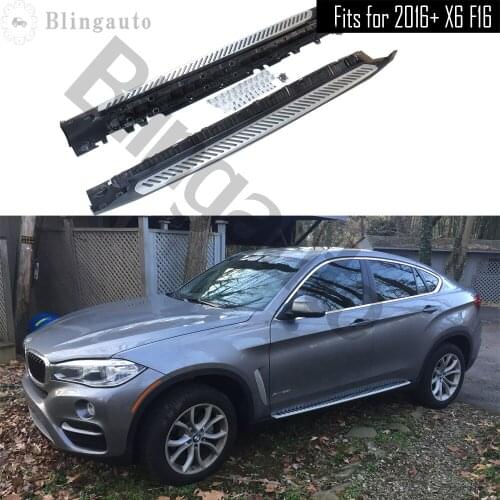 Fits for B.MW X6 F16 2016-2020 2Pcs left right Aluminium running board side step nerf bar car pedal protect stairs