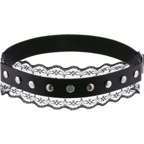 2021 New Sexy Women Elastic Leather Leg Ring Garter Belt Lace Punk Rivet Thigh Ring Goth Harajuku Harness Stockings Garter