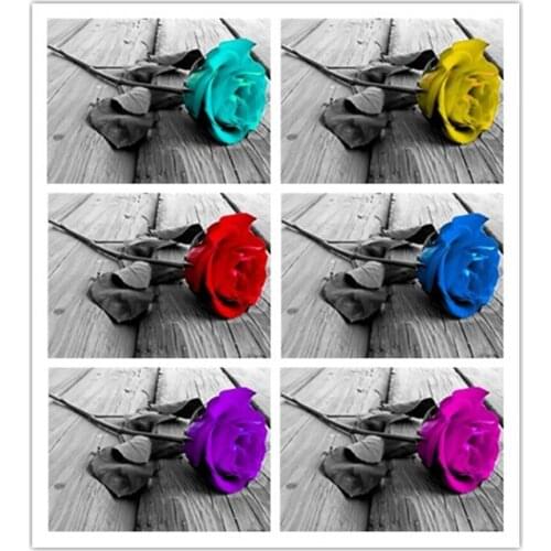 Full diamond embroidery Colored roses stitch Diamond painting flowers square Diamond mosaic fashion Home decor Sparrow butterfly