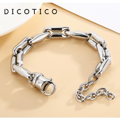 Simple Heavy Wrist Women Bracelet Gold Silver Color Stainless Steel Chain Lobster Pulseras Mujer Jewelry Wholesale Items 2021