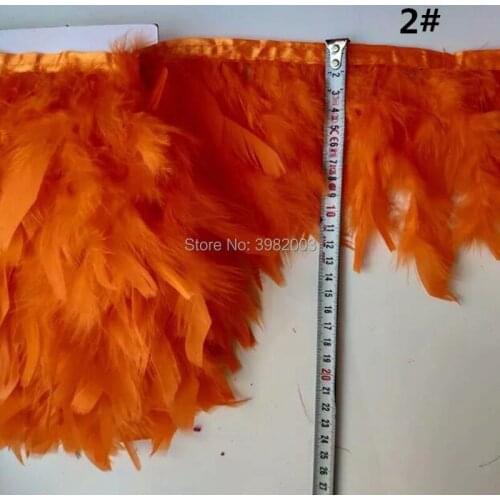 Sales of high-quality orange Turkey feather cloth belt 10 meters long DIY jewelry clothing art props and other accessorie