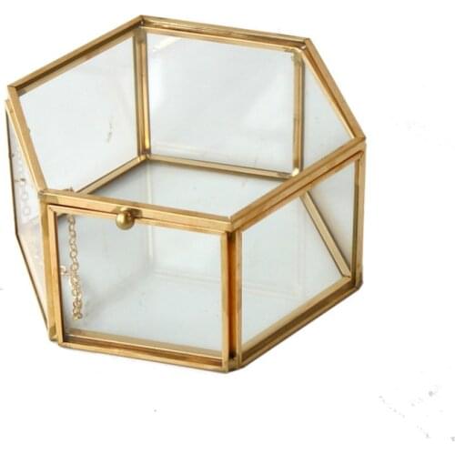 Wedding Ring Jewelry Box Dressing Table Lipstick Storage Box Glass Flower Box
