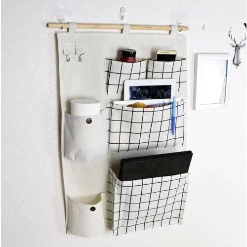 Sundry Cotton Wall Hanging Organizer Bag Multi-Layer Holder Pad Phone Storage Bag Home Decoration Makeup Rack For Jewelry Key