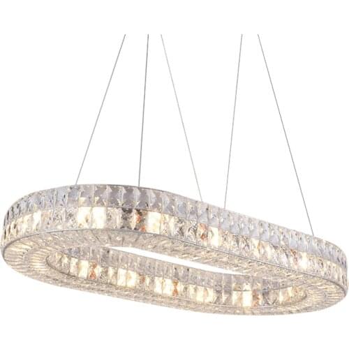 Lighting LED K9 Crystal Chandelier Lustre Modern Oval Shape Chandeliers Light Lighting Living Room Chandeliers