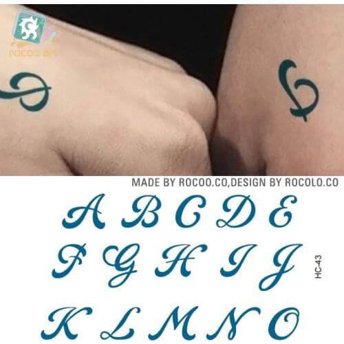 Waterproof Temporary Tattoo Sticker Capital English letters alphabet tattoo word A-O tatto stickers flash tatoo fake tattoos