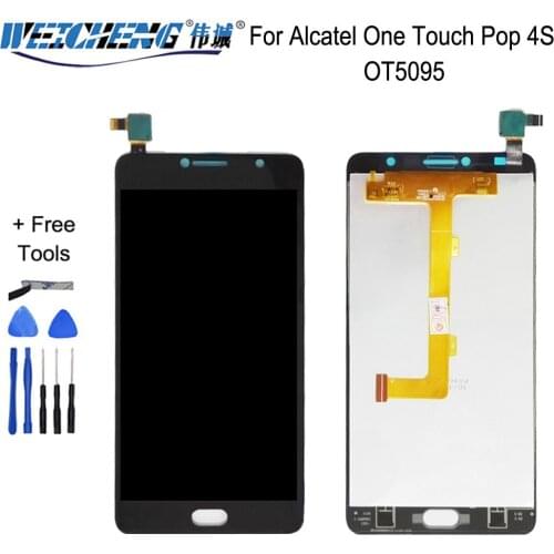 WEICHENG For Alcatel One Touch Pop 4S 5095 OT5095 LCD display+touch screen with frame digitizer Assembly for Alcatel OT5095 lcd