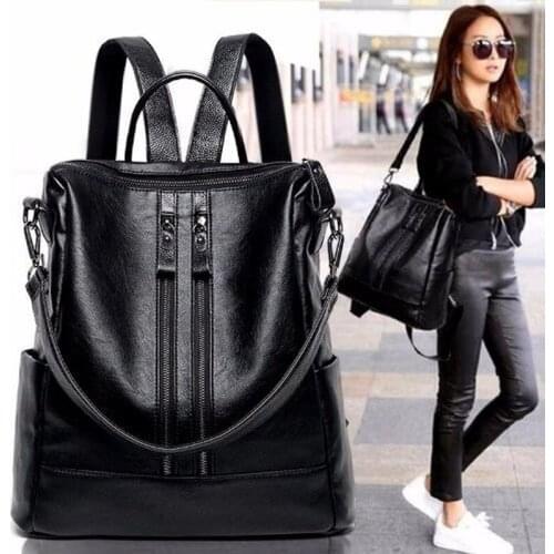 Women Waterproof Anti-theft Leather Backpacks Bags for Girls Female Shoulder Bag Multifunction Traveling Backpack Mochilas D41