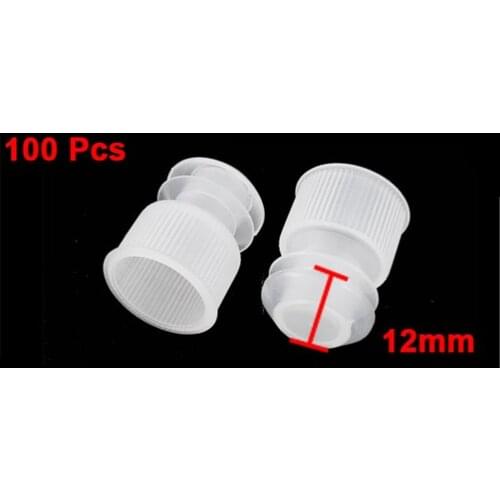 100pcs Clear Plastic Flange Type Stopper for 12mm Dia Test Tube