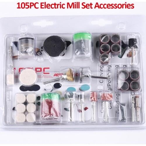 105pcs Electric Grinder Set Electric Grinder Rotary Tool Accessory Bit for Grinding Polishing Engraving Household DIY Power Tool
