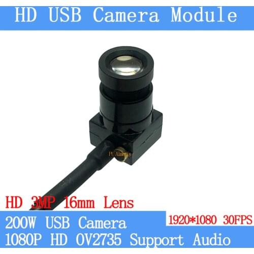 3MP 16mm Lens 1080P Full HD USB Camera Module MJPEG 30fps High Speed Mini CCTV Linux UVC Android Webcam Mini Surveillance camera