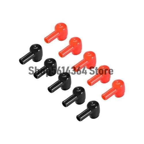 Battery Terminal Insulating Rubber Protector Covers 10mmx6mm Red Black 5 Pairs