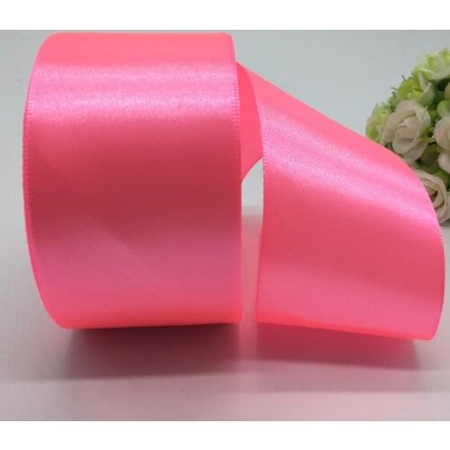 5Yards/lot 50mm Satin Ribbon Bow Craft Decor Wedding Christmas Party Decoration DIY Craft Sewing Supplies Hot pink