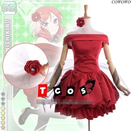 Anime! Lovelive Maki Nishikino Flower Wedding Unawakened Party Dresses Elegant Uniform Cosplay Costume Halloween Carnival Outfit