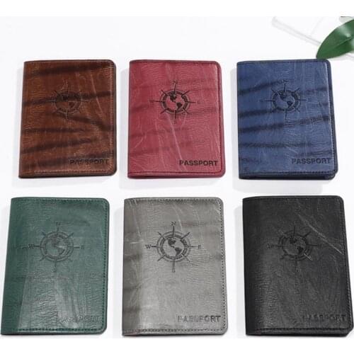 Earth Compass Travel PU Leather Passport Cover Case Women Men Travel Accessories Document ID Holder Travel Passport Holder CH07C