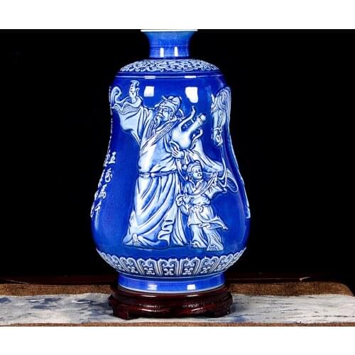 Jingdezhen Ceramic vase Hand-painted Vase Li Bai Will Enter The Chinese Style Living Room Decoration porcelain ceramic vase