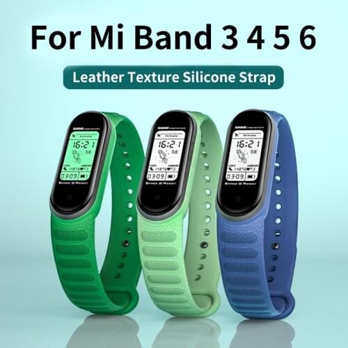 Dermatoglyph Starp For Xiaomi Mi Band 6 5 3 4 Silicone Sport Strap for mi Band 5 6 4 3 Wristband For Amazfit Band 5 Wrist Strap