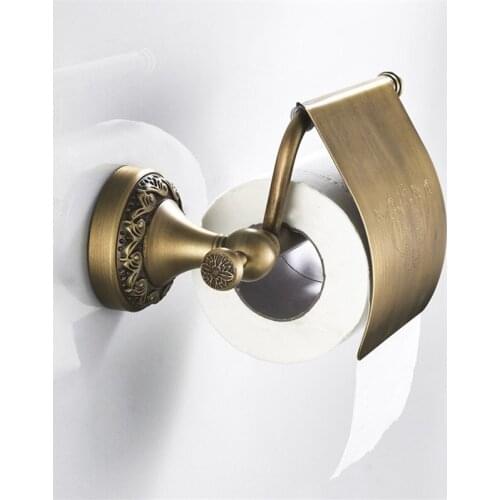 Bathroom Paper Holders Copper Tissue Rack Antique Brass Carved Toilet Paper Rack Bathroom Hardware Bathroom accessories