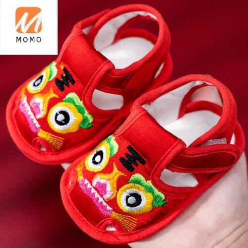 Chinese-Style Babys Shoes Summer Tiger Head Shoes Mens 6-Month-Old Baby Small Fabric Shoes Sandals