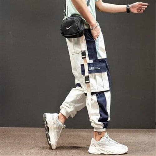 2020 Spring Hip Hop Joggers Men Black Harem Pants Multi-pocket Ribbons Man Sweatpants Streetwear Casual Mens Pants M-3XL