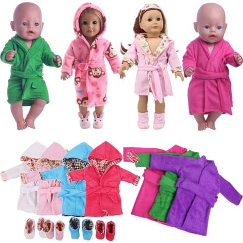 15 Dolls Bathrobe Nightgown Choose for American 18 Inch Girl Doll & 43 cm Born Baby Doll Clothes Accessories & Our Generation