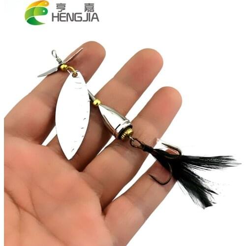 HENGJIA hard metal spinnerbaits blade sequins spinner spoons vibration baits pesca fishing tackles 1PC 9CM 11G