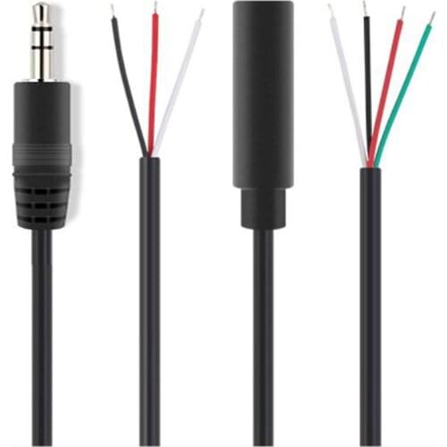 1/5pcs 3.5MM 3 Pin 4 Core Audio Extension Cable Aux Single Head Line 3.5mm Stereo Male and Female Cable Audio Output Line