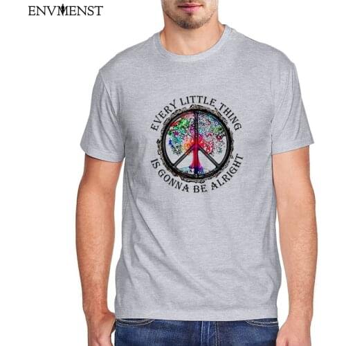 Every Little Thing is Gonna Be Alright Unisex T-Shirt Men Women Funny Yoga Tree Graphic Tees Men 100% Cotton T-shirt Soft Tops