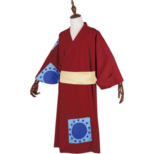 Red Kimono Anime One Monkey Luffy Piece Cosplay Costume