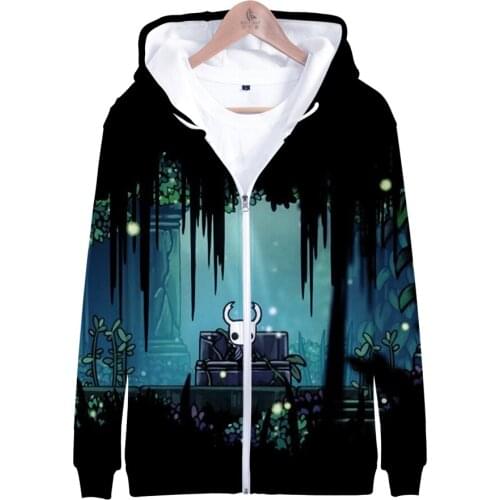 Hot Sale hollow Knight Zipper jacket 3D Hoodies Sweatshirts Men/Women unisex Casual hollow Knight Hooded zip up boys girls coats