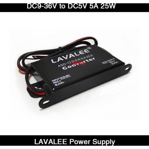 HD LAVALEE Power Supply ASD-12D5N5A25E Input Voltage DC9~36V To / Output Voltage DC 5V 5A 25W for Car Vehicle LED Display Screen