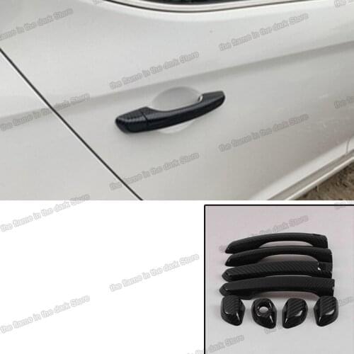 Lsrtw2017 Carbon Fiber Car Exterior Door Handle Cover Trims for Hyundai Solaris Verna Accent 2017 2018 2019 2020 Accessories
