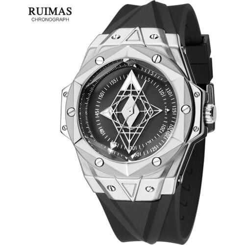 RUIMAS Mens Quartz Watches Fashion Luxury Military Sport Watch for Man Waterproof Silicone Strap Wristwatch Reloj Montre Часы