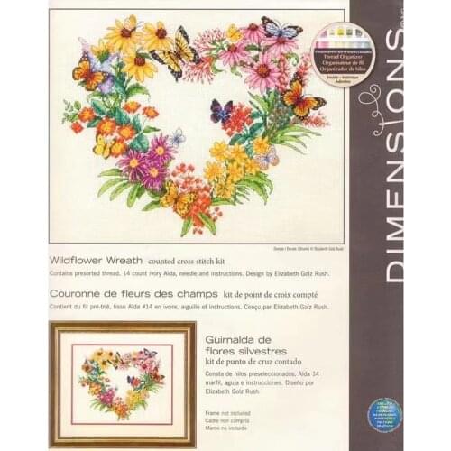 Gold Collection Embroidery Wreath of Love Garden Counted Cross Stitch Kits with 100% Cotton Floss & Free Shipping for Wall Decor
