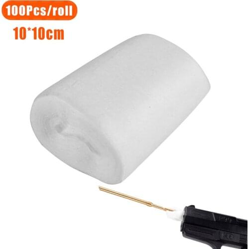 100Pcs/roll Gun Cleaning Patch Rifle Pistol Shotgun Airsoft Gun Cleaning Cloth Tactical Gun Clean Tools Hunting Accessories