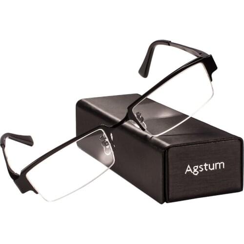 Pure Titanium Bussiness Mens Glasses Frame Half Rim Eyeglasses Clear Lens Rx