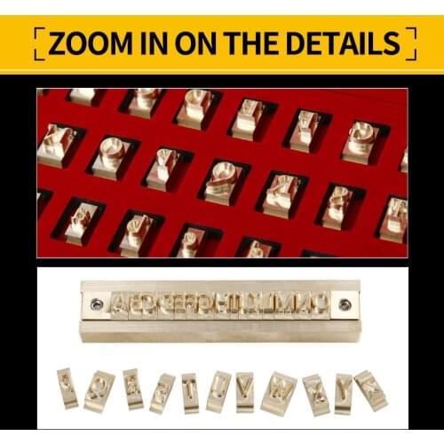 Custom Logo Brass leather stamp Letter Set Mold Hot Foil Copper Alphabet Carving Tools Customized DIY Character Mold