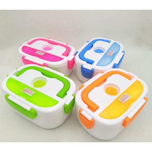 220V 12V Portable Electric Heating bento Lunch Box Food-Grade Food Container Food Warmer For Kids 4 Buckles Dinnerware Sets