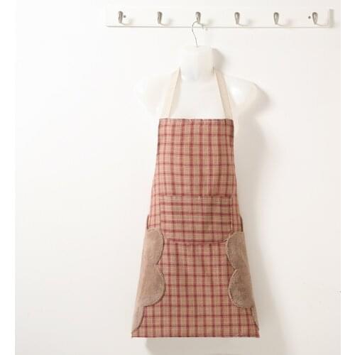 Simple fashion plaid hand towel apron home kitchen cooking clothes clothes oil-proof anti-fouling overalls waist